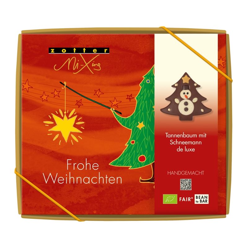 Zotter Schokolade Tannenbaum mit Schneemann de luxe - Produktbild