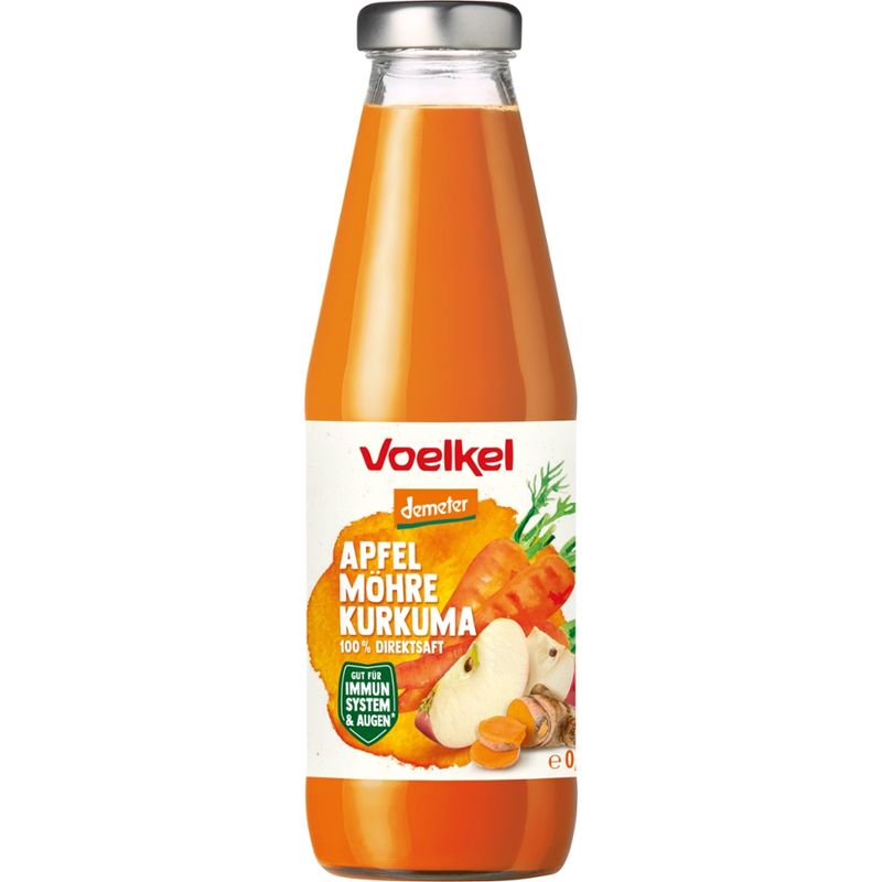 Voelkel Apfel Möhre Kurkuma 100% Direktsaft - Produktbild