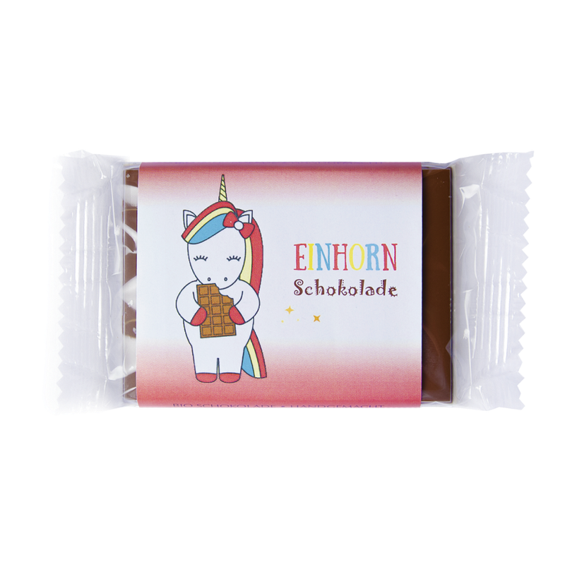 Styx Naturcosmetic BIO Kinderschokolade 50g - Einhorn - weiße Schokolade auf Vollmilchschokolade - Produktbild