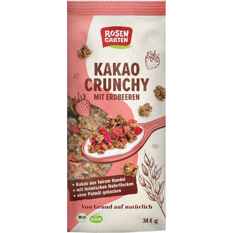 Rosengarten Kakao-Crunchy mit Erdbeeren - Produktbild