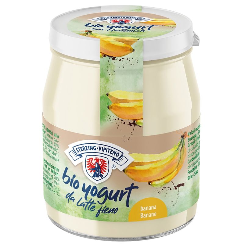 Joghurt Sterzing BIO Bio Vollmilchjoghurt aus Heumilch G.T.S. - 150g - Banane - Produktbild