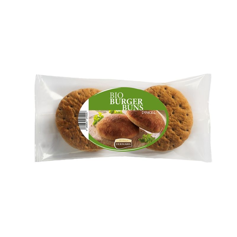 Dermaris BIO Burger Buns Dinkel, im Steinofen gebacken, Dinkelbrötchen - Produktbild