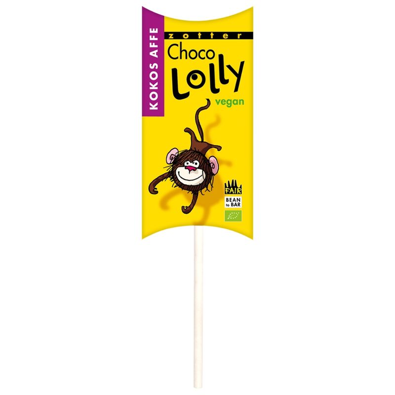 Zotter Schokolade Choco Lolly - Kokos Affe - Produktbild