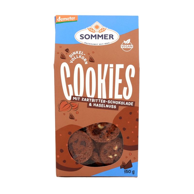SOMMER BACKKUNST SEIT 1864 Demeter Dinkel Schoko Cookies, Vollkorn - Produktbild