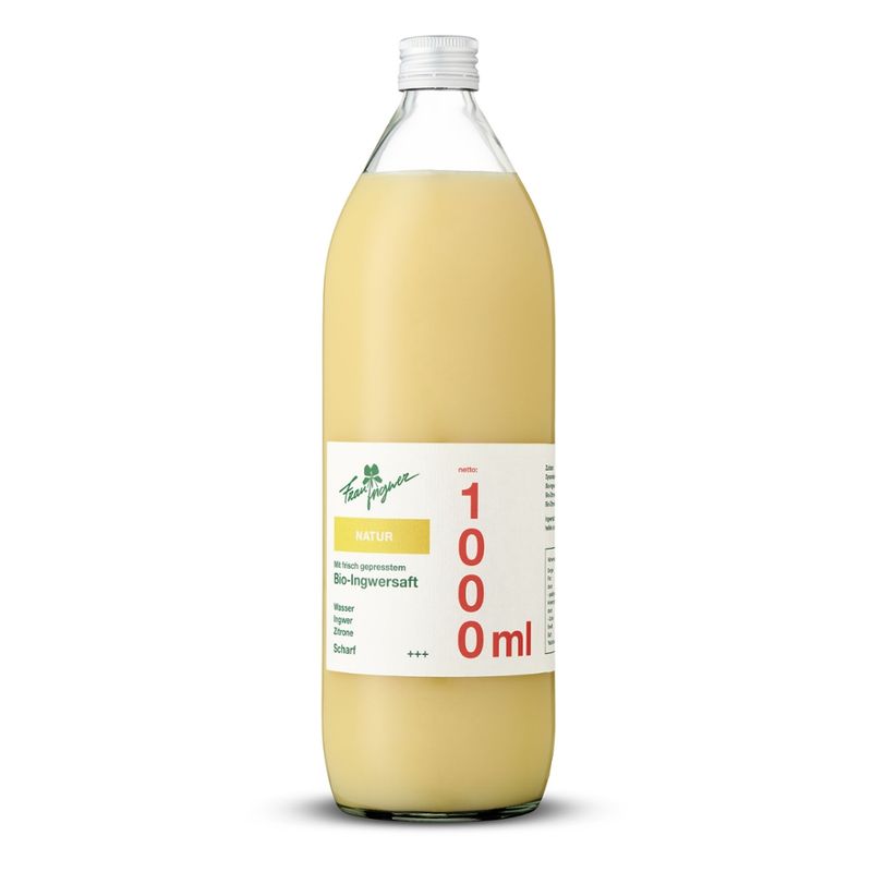 Frau Ingwer Frau Ingwer Natur 1000 ml mit frisch gepresstem Ingwersaft - Produktbild