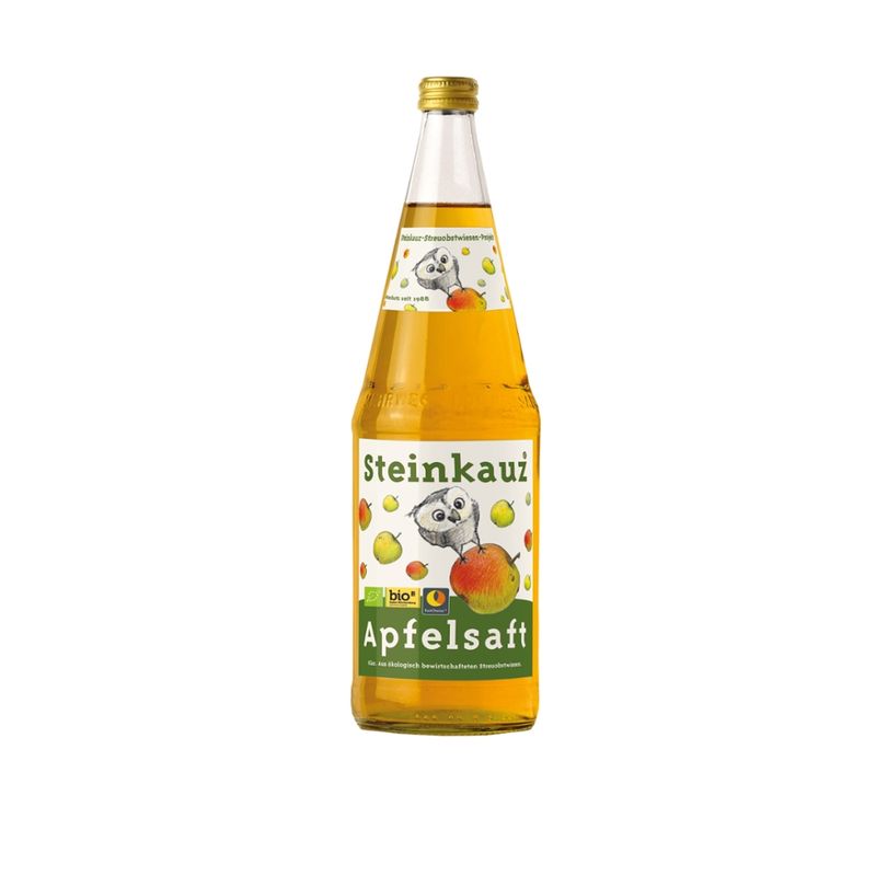 Steinkauz Steinkauz Apfelsaft Klar. Aus ökologisch bewirtschafteten Streuobstwiesen, 1 Liter - Produktbild