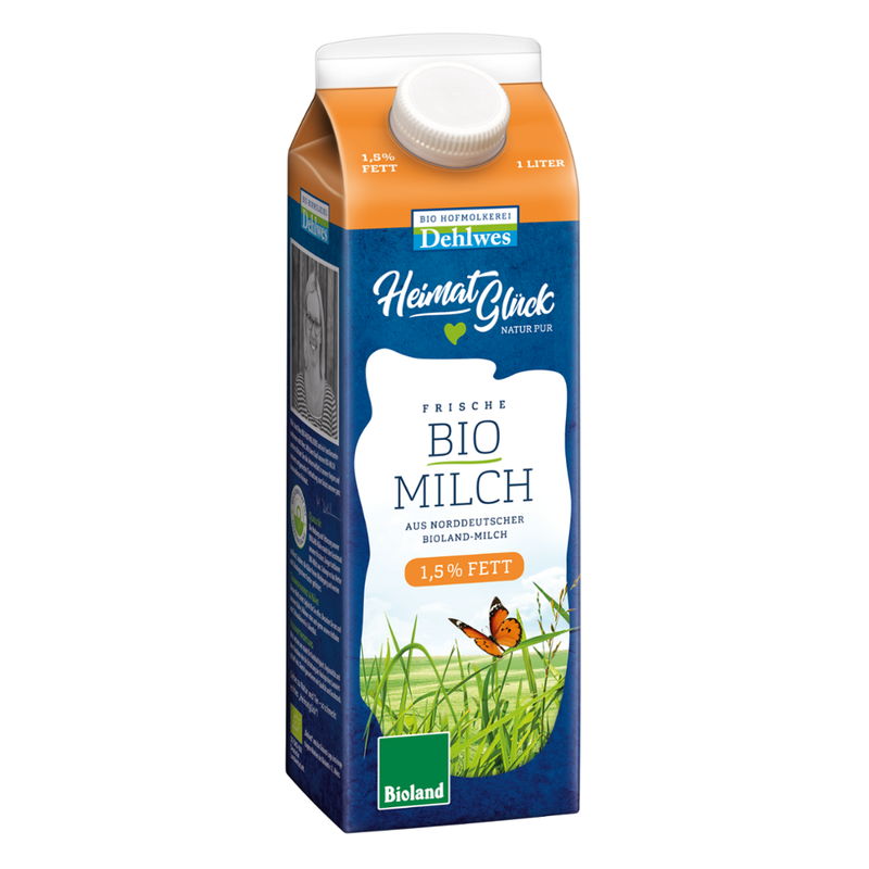 HeimatGlück BIO-Fettarme Milch  1,5% Fett 1l - Produktbild