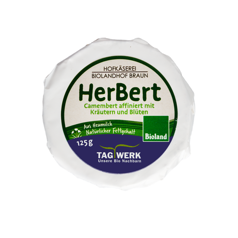 TAGWERK Herbert Camembert affiniert mit Kräutern und Blüten Hofläserei Biolandhof Braun - Produktbild