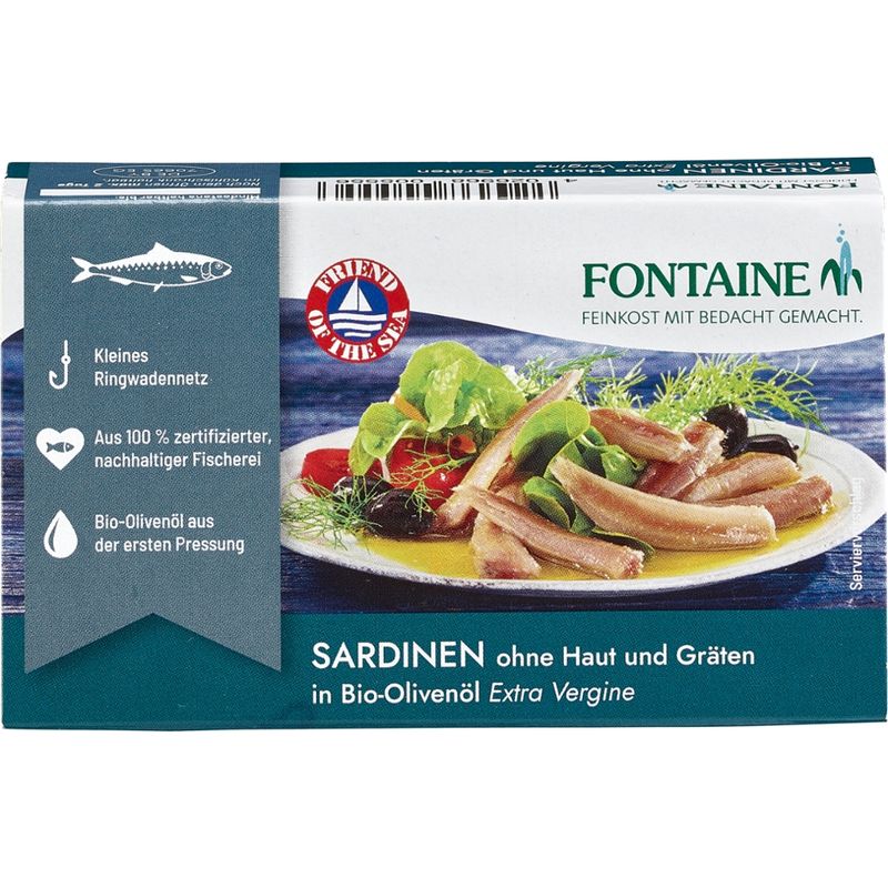 Fontaine Sardinenfilets ohne Gräten in Bio-Olivenöl - Produktbild