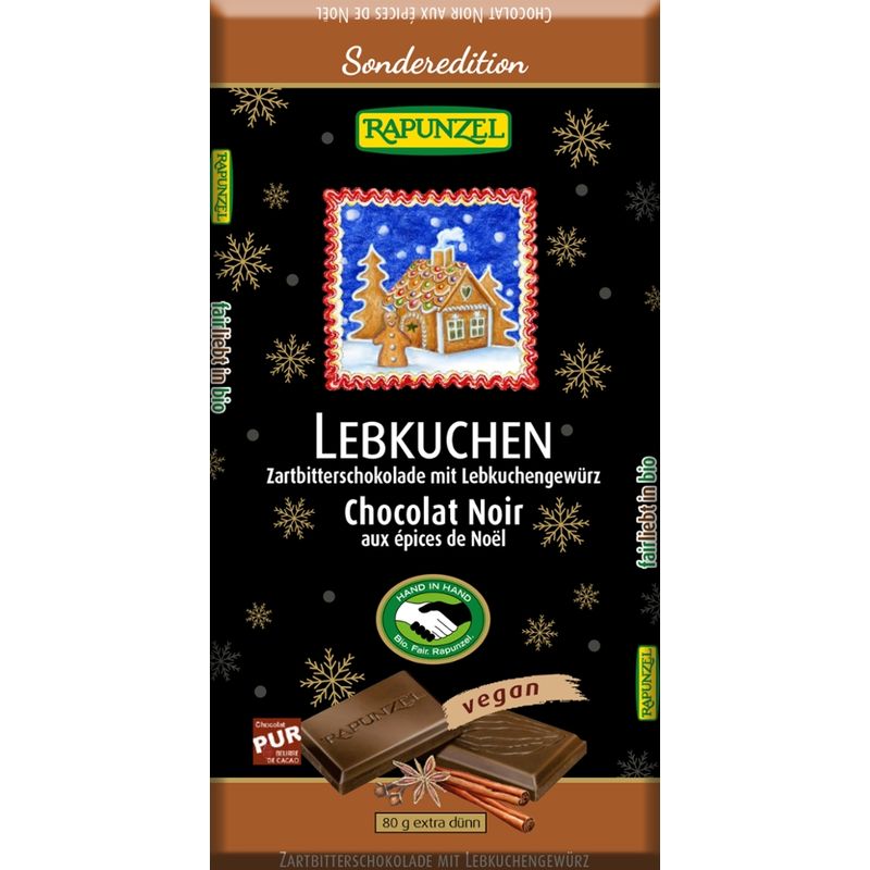Rapunzel Zartbitter Schokolade mit Lebkuchengewürz HIH - Produktbild