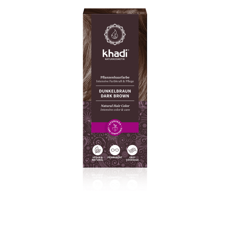 khadi Naturprodukte khadi Pflanzenhaarfarbe Dunkelbraun - Produktbild