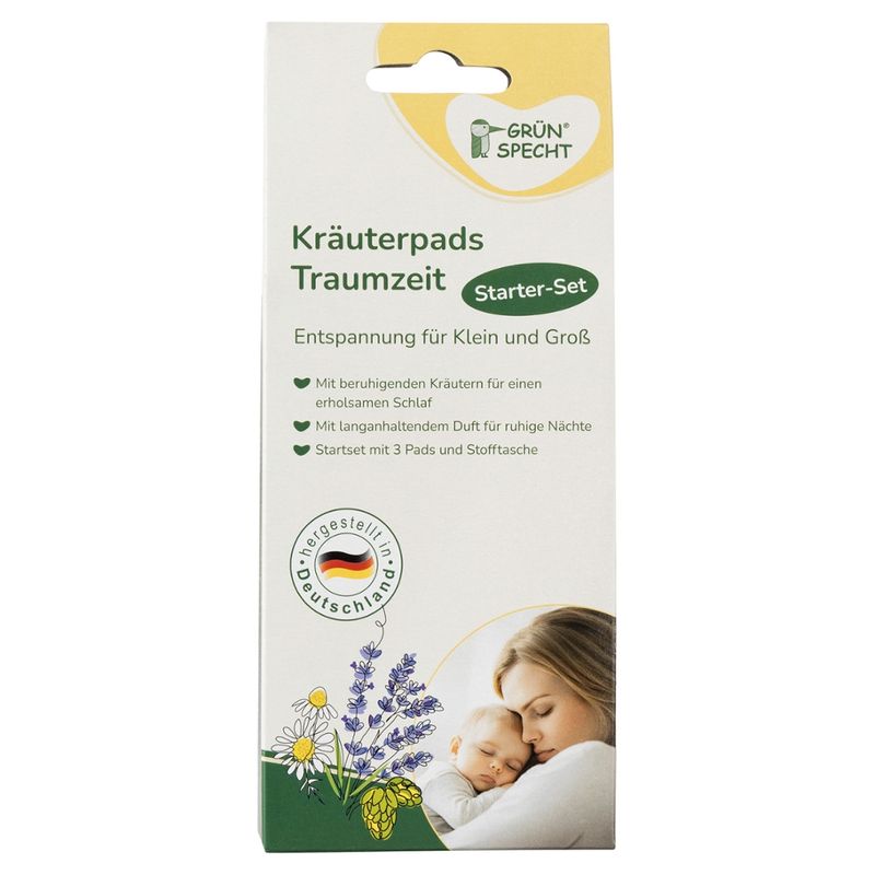 GRÜNSPECHT Naturprodukte Kräuterpads Traumzeit Starter-Set 3 Pads+1 Hülle - Produktbild