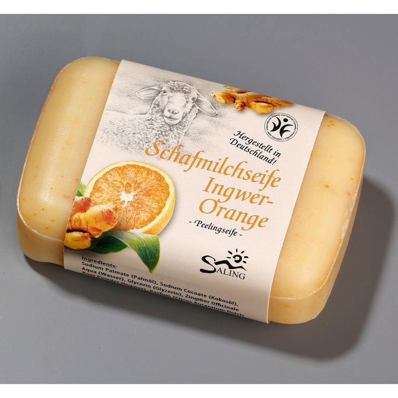 Saling Schafmilchseife Ingwer-Orange mit Banderole - Produktbild