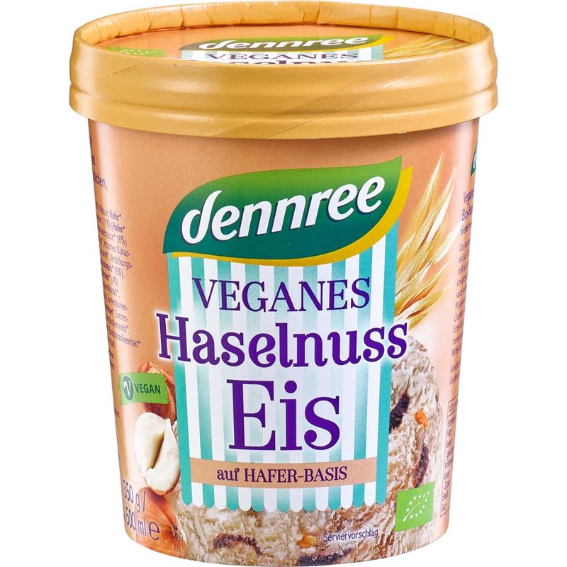 dennree Veganes Haselnuss-Eis auf Haferbasis - Produktbild