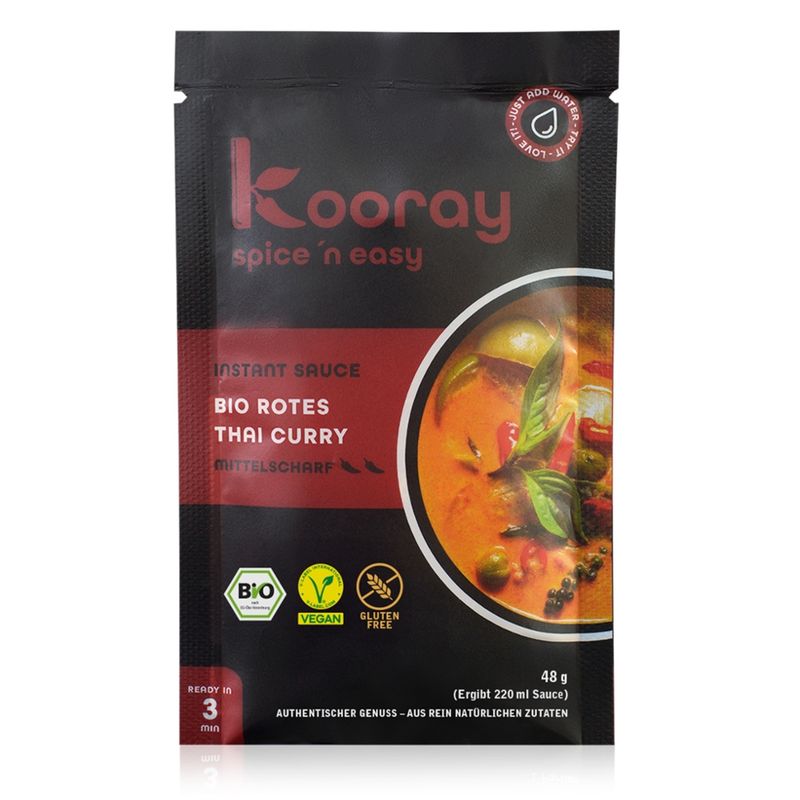 Kooray spice 'n easy Kooray spice ' n easy I Instant Sauce I Bio rotes Thai Curry I mittelscharf - Produktbild