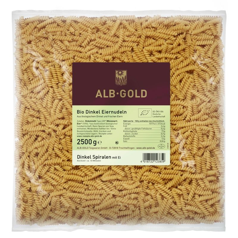 ALB-GOLD AG Bio Dinkel-Spiralen mit Ei 4 x 2,5 kg - Produktbild