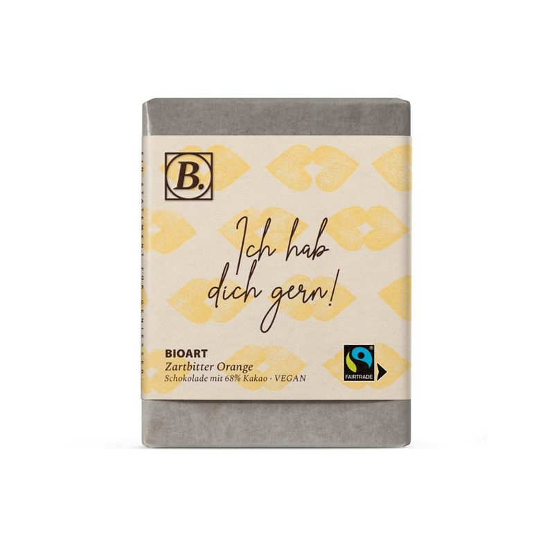 BioArt AG B. Schokolade Ich hab dich gern 70g bio, FT-Cert - Produktbild