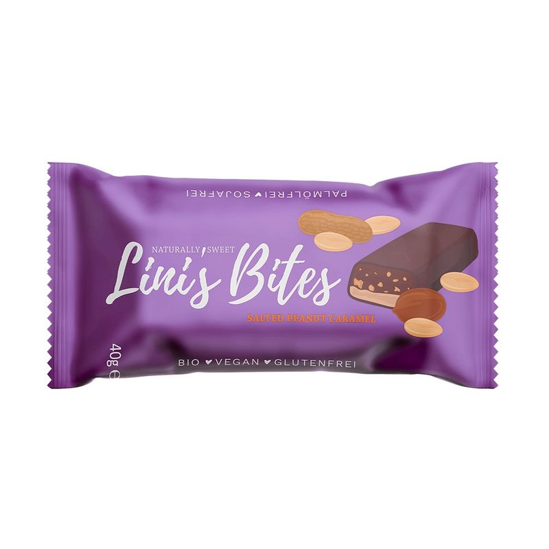 Lini's Bites Salted Peanut Caramel Bio-Riegel Glutenfrei - Produktbild