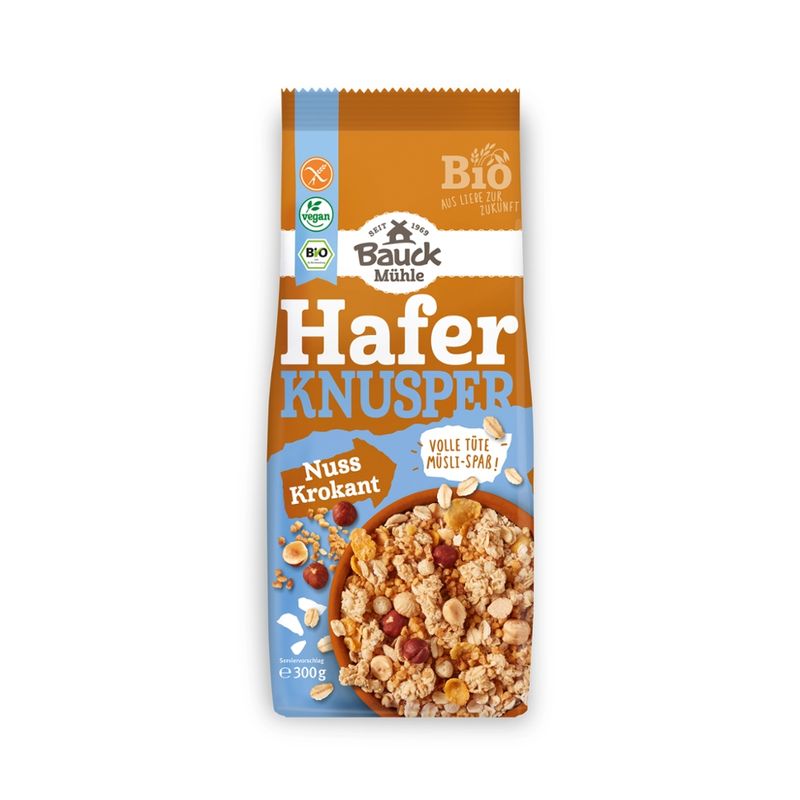 Bauck Mühle Hafer Knusper Müsli Nuss Krokant Bio gf - Produktbild