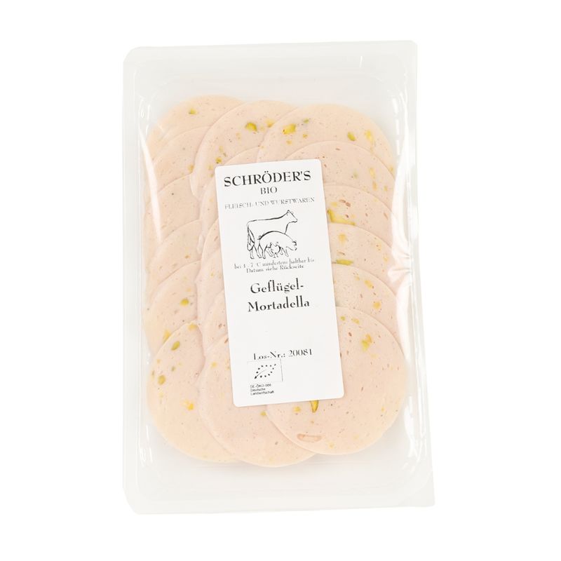 Schröder's Bio Fleisch- und Wurstwaren Geflügelmortadella 80 g geschnitten - Produktbild