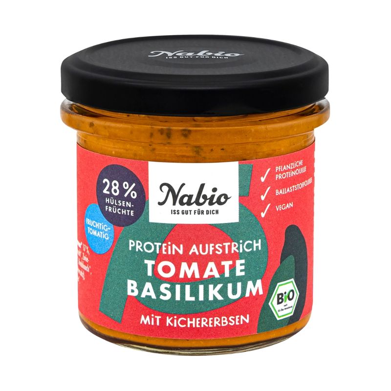 Nabio Protein Aufstrich Tomate Basilikum mit Kichererbsen - Produktbild