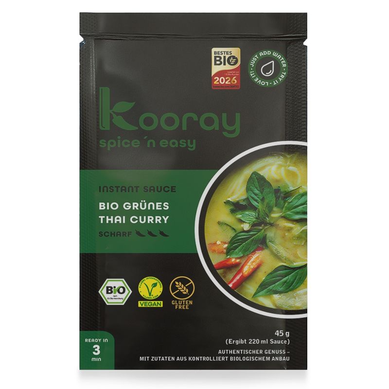 Kooray spice 'n easy Kooray spice ' n easy I Instant Sauce I Bio grünes Thai Curry I scharf - Produktbild