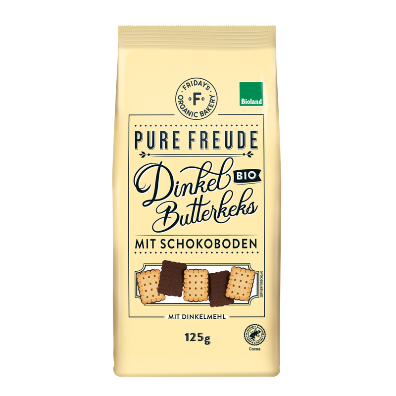 Friday's Organic Bakery  Friday's Organic Bakery Mini Dinkel Butterkeks mit Schokoboden - Produktbild