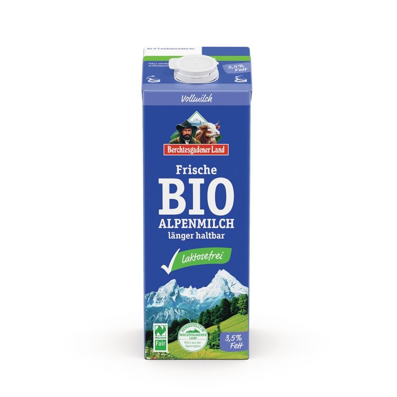 Berchtesgadener Land Bio Frische Bio-Alpenmilch ESL laktosefrei 3,5% Fett NL-Fair - Produktbild