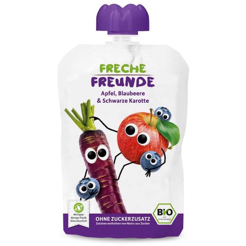 Freche Freunde Freche Freunde "Apfel, Blaubeere & Schwarze Karotte" BIO - Produktbild