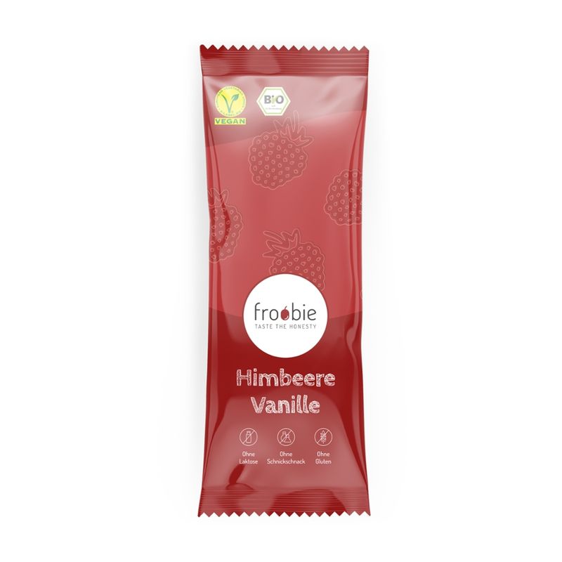 froobie froobie Bio Himbeere-Vanille Eis am Stiel, völlig natürlich und ohne künstliche Zusatzstoffe - Produktbild