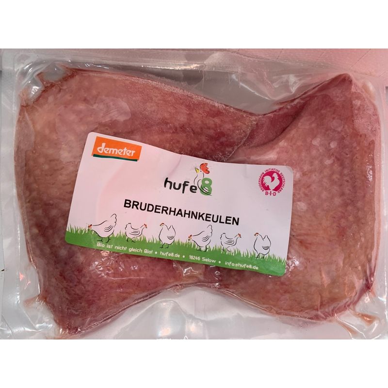 hufe8 hufe8 demeter -  Junghahnkeulen TK  2 Stück -ca. 500g - Produktbild