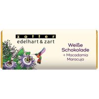 edelhart & zart Weiße Schokolade + Macadamia / Maracuja - Produktbild
