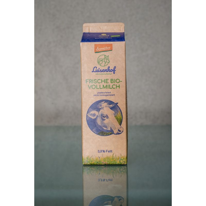 Luisenhof Milchmanufaktur Frische Bio-Vollmilch demeter 3,8% Fett nicht homogenisiert - Luisenhof Milchmanufaktur - Produktbild