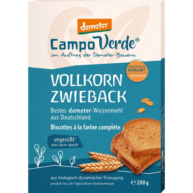 Campo Verde CV demeter Weizenvollkornzwieback 200g - Produktbild
