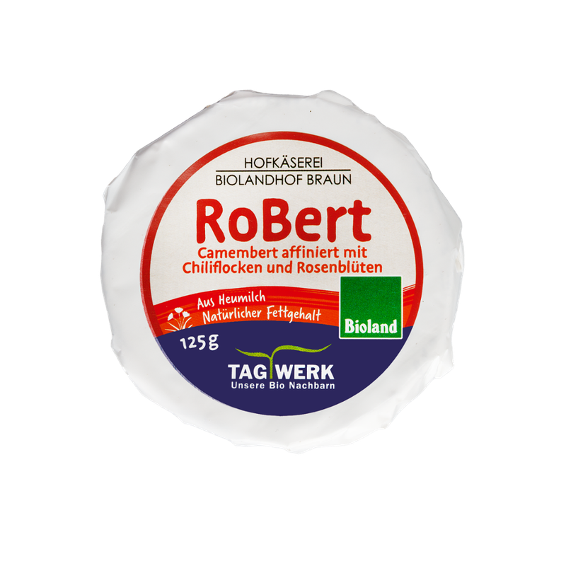TAGWERK Robert Camembert affiniert mit Chiliflocken und Rosenblüten Hofläserei Biolandhof Braun - Produktbild
