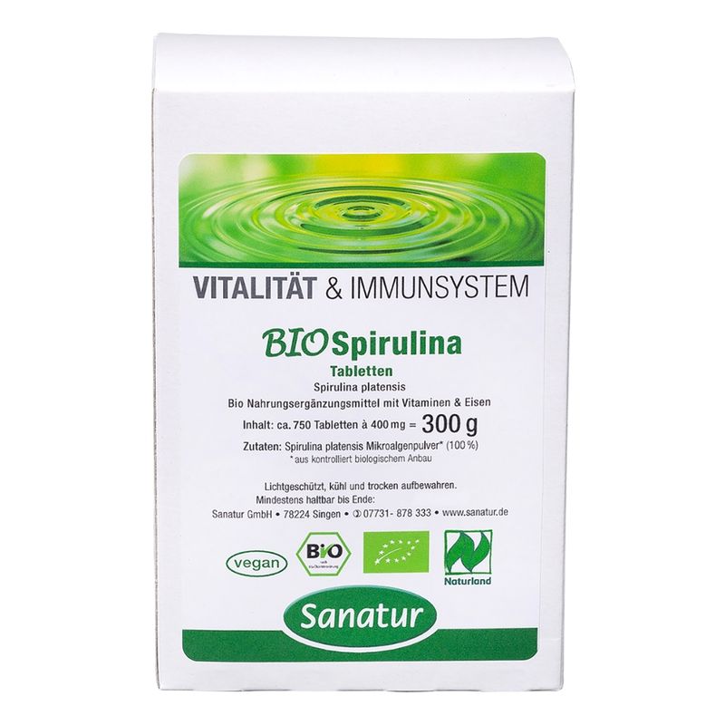 Sanatur BioSpirulina 750 Tabletten, Nachfüllpackung, kbA - Produktbild