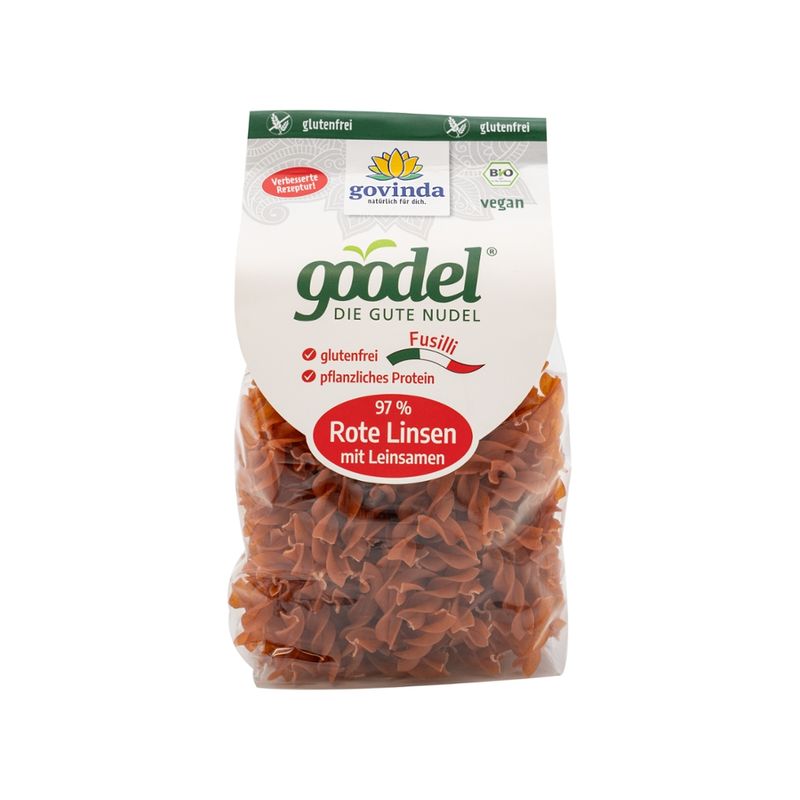 Govinda Goodel Fusilli Rote Linsen mit Leinsamen - Produktbild