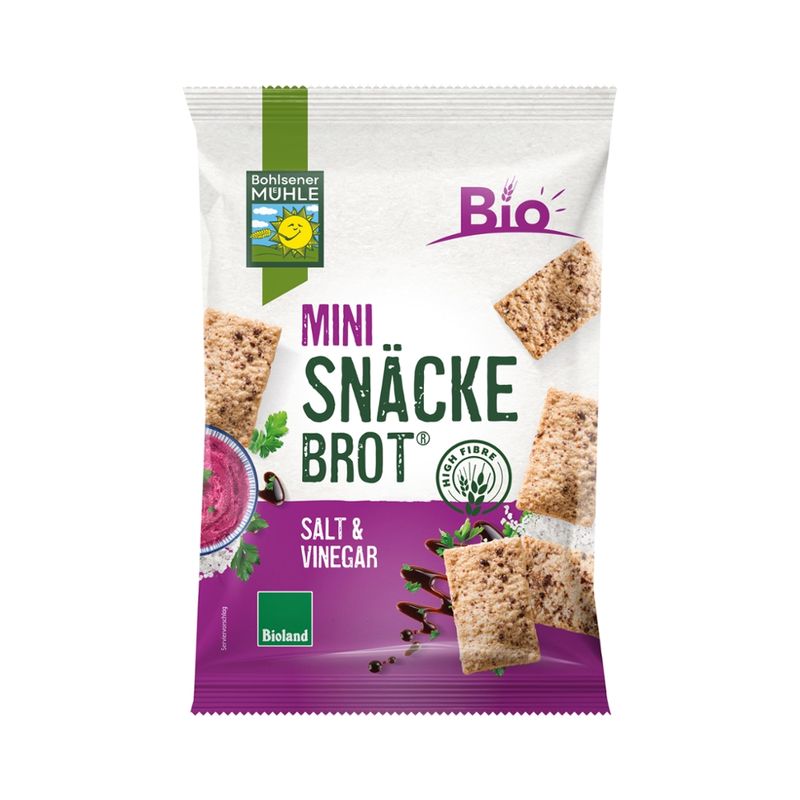 Bohlsener Mühle Mini Snäckebrot®  Salt & Vinegar Bioland - Produktbild