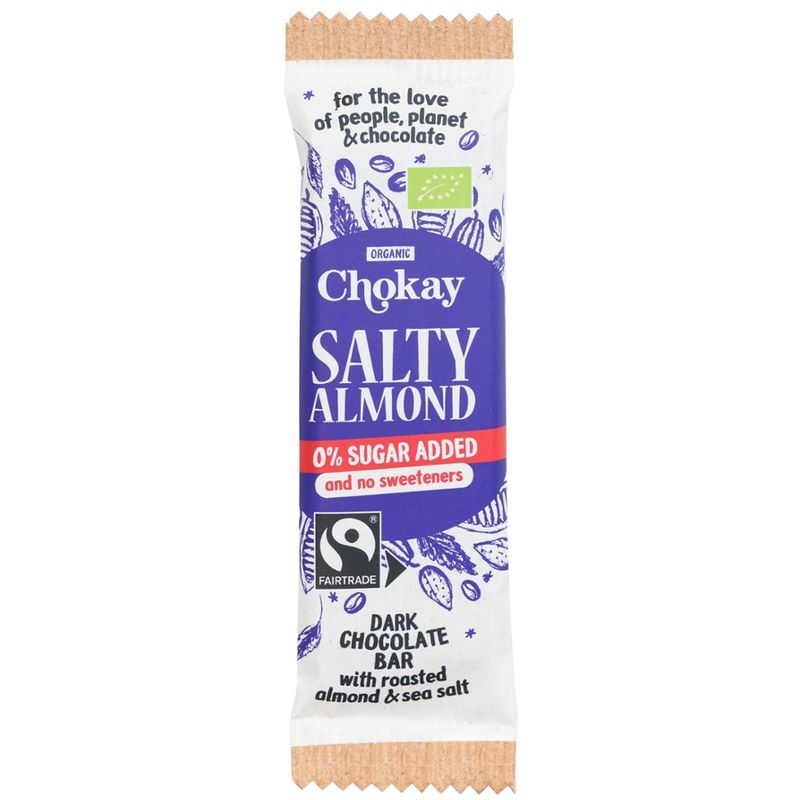Chokay BV Chokay BIO Snack Bar Dark Salty Almond 30g - Produktbild