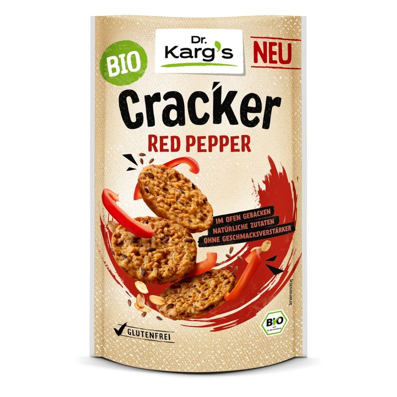 Dr. Karg´s Genuss mit Biss Glutenfreier Bio Cracker red pepper - Produktbild