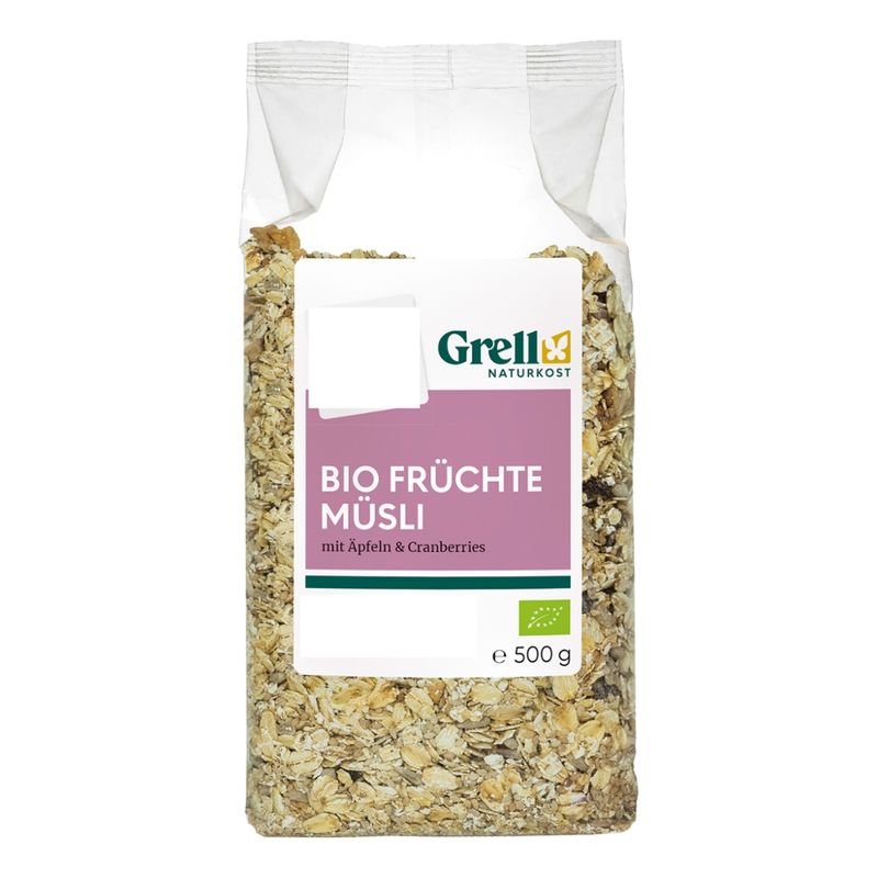 Grell Naturkost Früchte Müsli mit Äpfeln & Cranberries - Produktbild