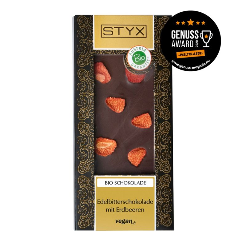 Styx Naturcosmetic BIO Edelbitterschokolade mit Erdbeeren 100g - Produktbild