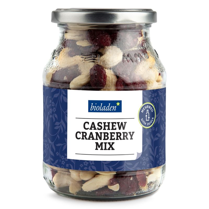 bioladen Cashew-Cranberry-Mix im Pfandglas - Produktbild