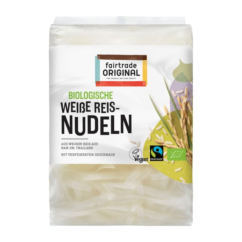 Fairtrade Original Biologische Weiße Reisnudeln, aus Nam Om, Thailand. Fair gehandelt, 225g - Produktbild