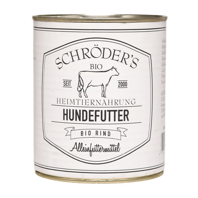 Schröder's Bio Fleisch- und Wurstwaren Hundefutter Rind 800 g - Produktbild