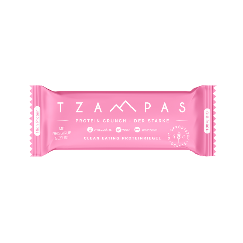 TZAMPAS TZAMPAS Protein Crunch - Der Starke. Clean Eating Proteinriegel mit gerösteter Gerste - Produktbild