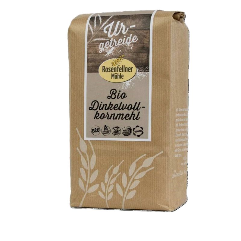Rosenfellner Mühle & Naturkost Bio Dinkelvollkornmehl 1kg - Produktbild
