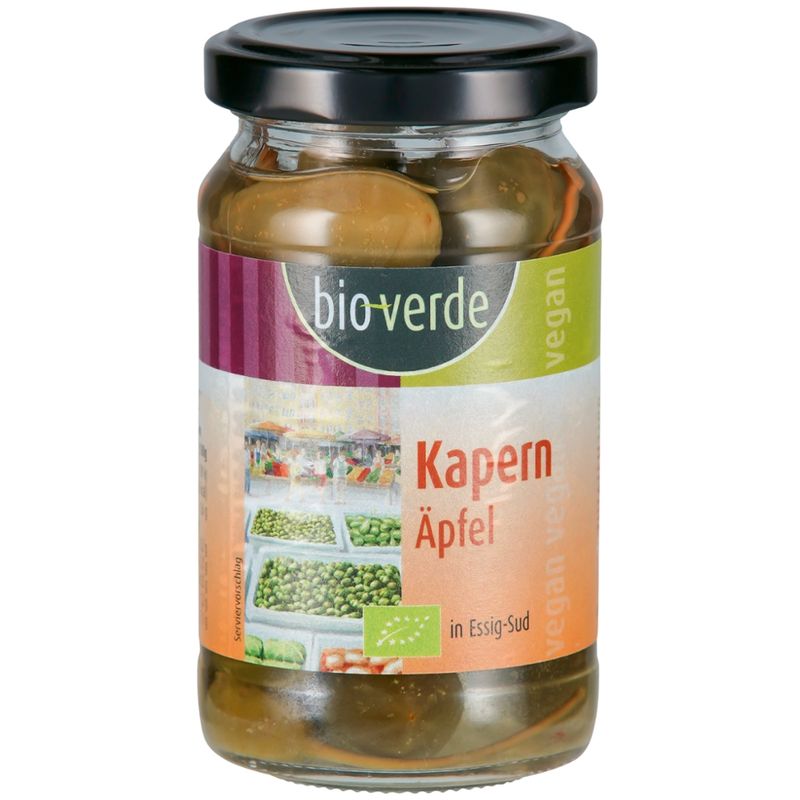 bio-verde Kapernäpfel in feinem Essig-Sud 180 g, Abtropfgewicht 95 g - Produktbild