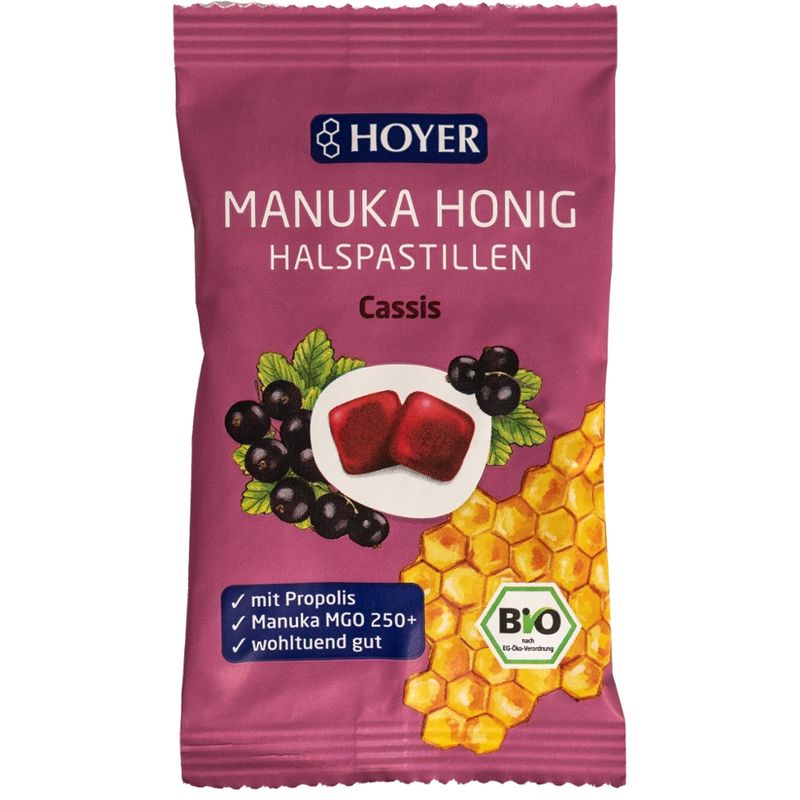 HOYER Manukahonig Halspastillen Cassis - Produktbild