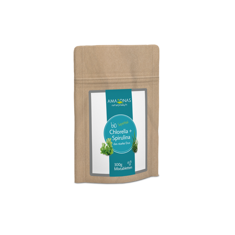 Amazonas Naturprodukte Chlorella-Spirulina Tabletten Bio, 400 mg, 300 g - Produktbild